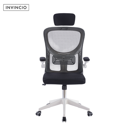 Invincio SmartFit – Scaun ergonomic cu suport lombar, negru-alb