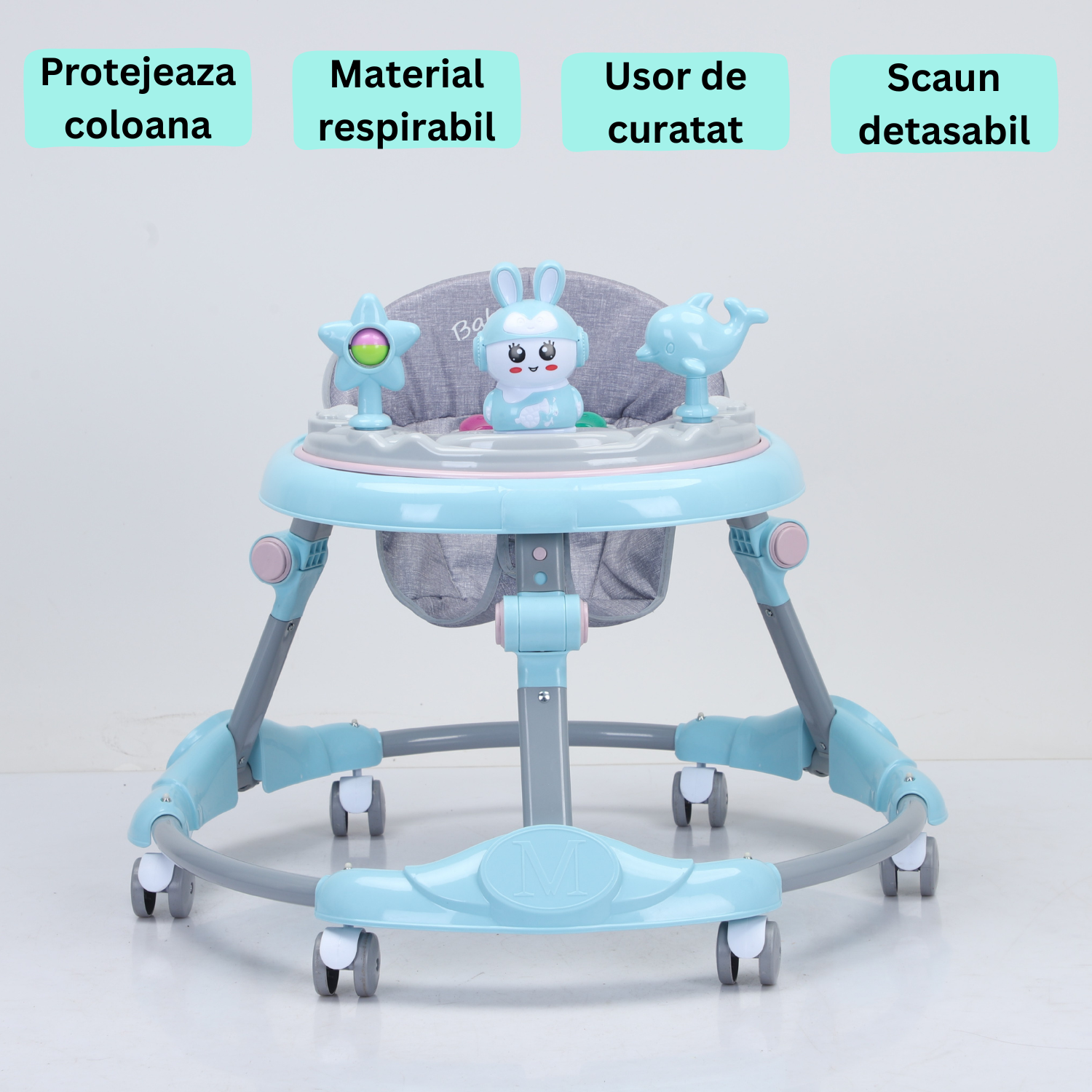 Invincio EasyStep – Premergator pliabil cu suport reglabil 6–36 luni, albastru