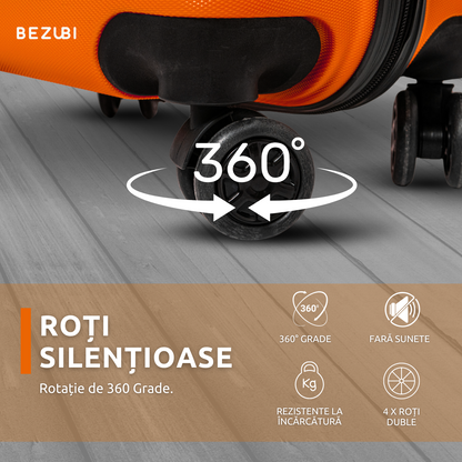 Troler Cabina Bezubi On the Go, Maner Telescopic, Portocaliu Perlat