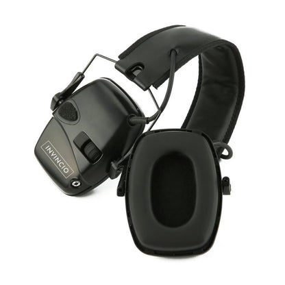 Casti tactice antifon activ INVINCIO® HL, protectie auz, antifonate electronic, doua microfoane, filtrare zgomot ambiental, sensibilitate reglabila, profil redus, conectare audio prin jack, pentru poligon, vanatoare, paintball, airsoft, Negru
