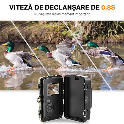 Camera de vanatoare INVINCIO®, monitorizare fauna salbatica, supraveghere gospodarie, foto 12MP, video FHD 1920x1080, protectie IP66, senzor miscare cu infrarosu PIR, display 2 inci, alimentare baterii, stand-by pana la 6 luni, stocare card TF, Camuflaj