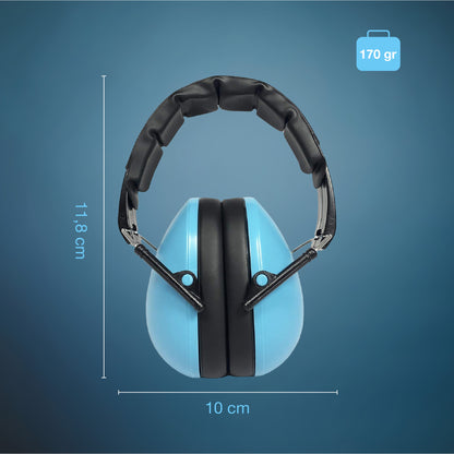 Casti antifoane copii 3-10 ani INVINCIO Safety, marime reglabil, confortabile, ergonomice, captusite, usoare, pentru protectia auzului, albastru mat
