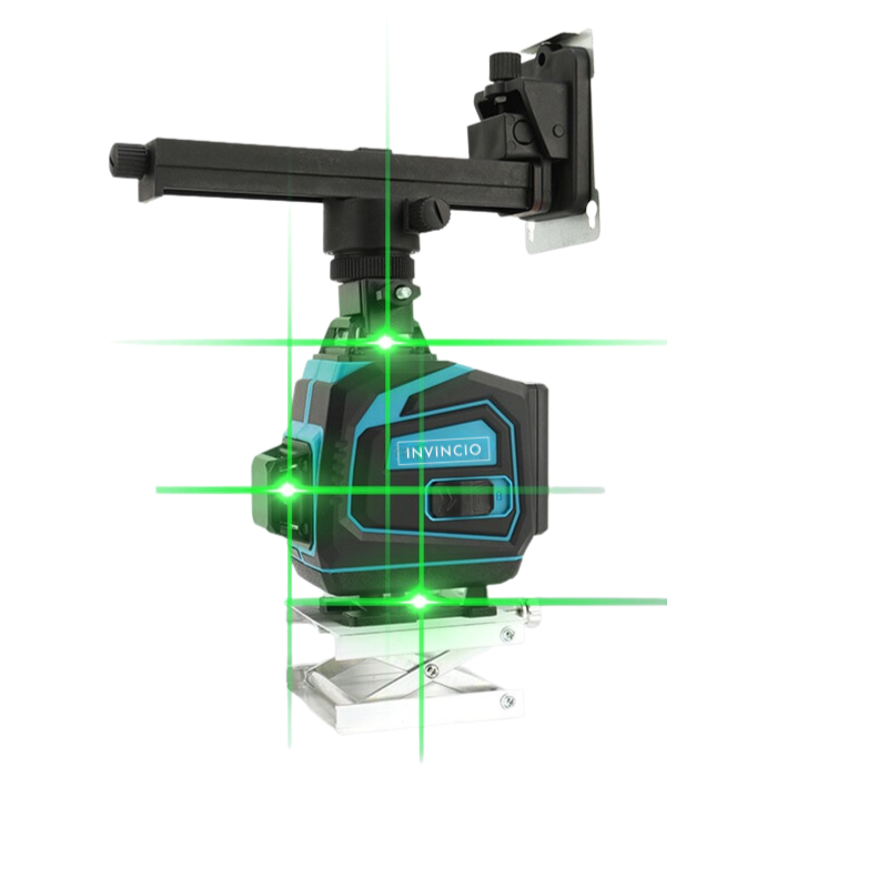 Nivela cu laser verde, 12 linii, orizontal, vertical, perimetral, prindere magnetica, uz interior si exterior, auto-nivelare, rotire 360 grade, Telecomanda, 2 acumulatori de schimb