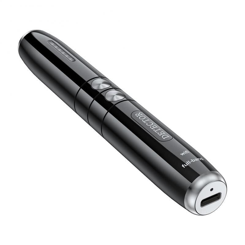 Detector Aparatura de Spionaj INVINCIO®, Detecteaza Camere si Microfoane Wireless, Localizatoare GPS/GSM, Reportofoane si alte dispozitive ascunse, 5 niveluri detectie cu indicator LED si sonor, Portabil, Util in calatorii, la birou sau acasa, Negru