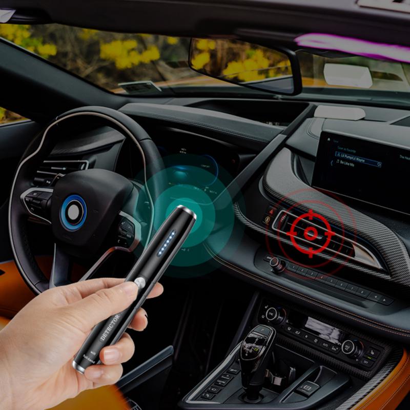 Detector Aparatura de Spionaj INVINCIO®, Detecteaza Camere si Microfoane Wireless, Localizatoare GPS/GSM, Reportofoane si alte dispozitive ascunse, 5 niveluri detectie cu indicator LED si sonor, Portabil, Util in calatorii, la birou sau acasa, Negru