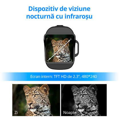 Monoclu cu vedere nocturna Invincio Vision, mod foto sau video FullHD, 1080p, foto 24MP, display TFT 1,5 inch color, zoom digital 6x, focalizare manuala, Micro SD 32GB compatibil, camp vizual 300 m, infrarosu 4 nivele, autonomie 12 ore, portabil, negru