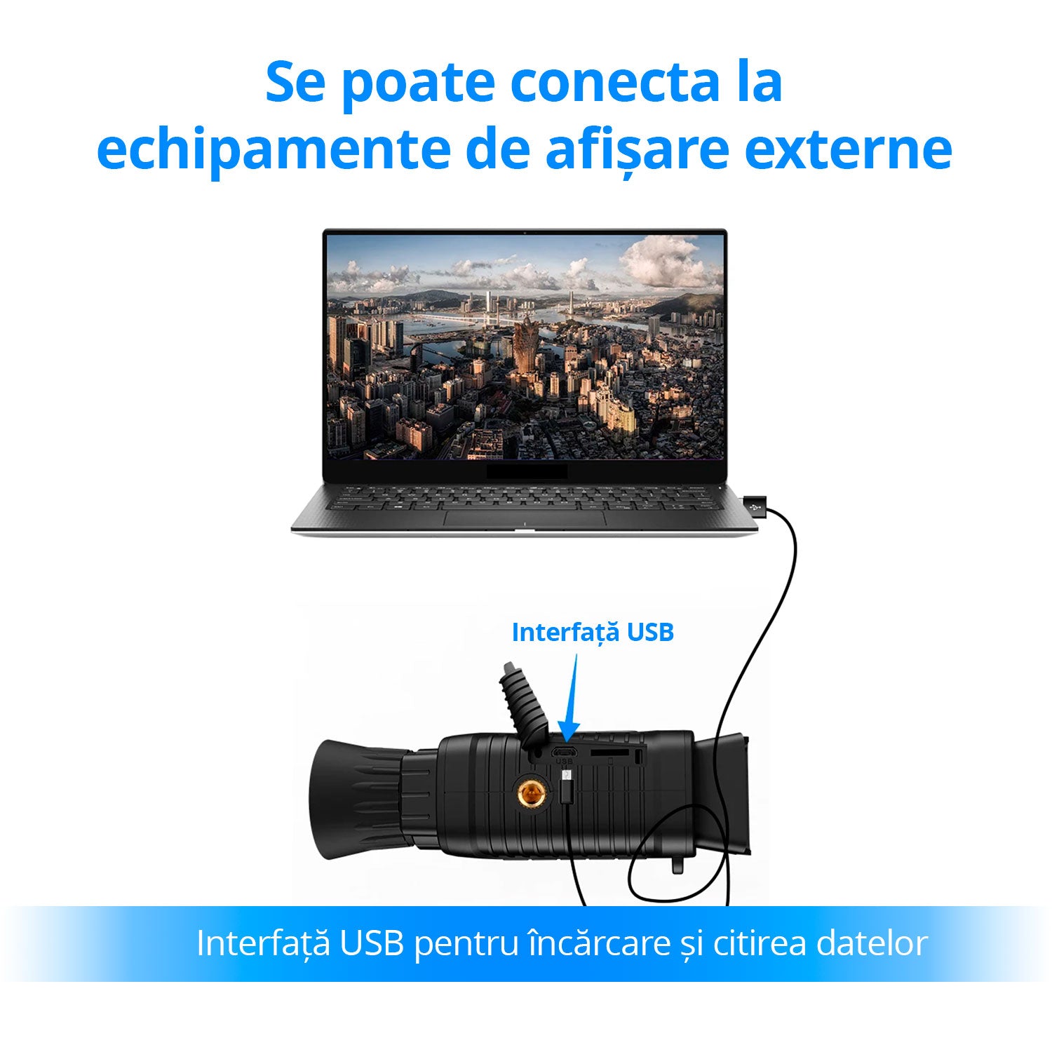 Monoclu cu vedere nocturna Invincio Vision, mod foto sau video FullHD, 1080p, foto 24MP, display TFT 1,5 inch color, zoom digital 6x, focalizare manuala, Micro SD 32GB compatibil, camp vizual 300 m, infrarosu 4 nivele, autonomie 12 ore, portabil, negru