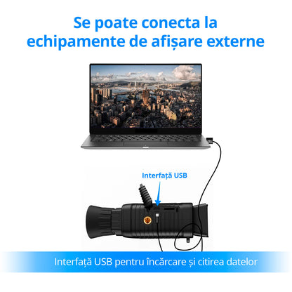Monoclu cu vedere nocturna Invincio Vision, mod foto sau video FullHD, 1080p, foto 24MP, display TFT 1,5 inch color, zoom digital 6x, focalizare manuala, Micro SD 32GB compatibil, camp vizual 300 m, infrarosu 4 nivele, autonomie 12 ore, portabil, negru