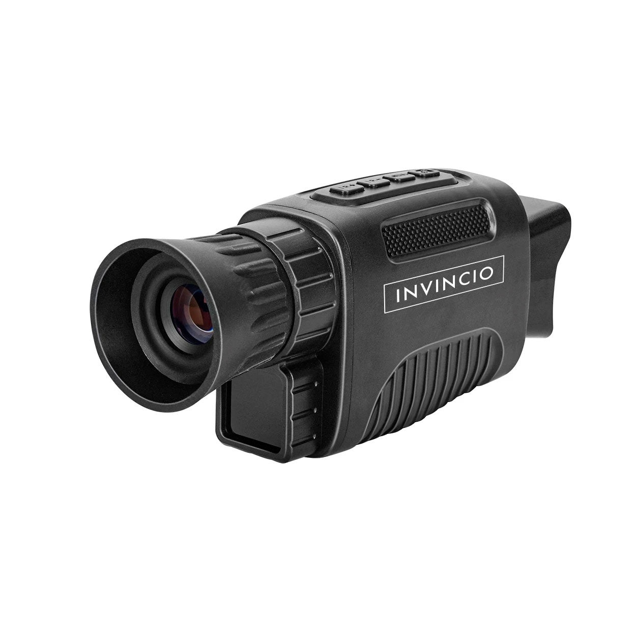 Monoclu cu vedere nocturna Invincio Vision, mod foto sau video FullHD, 1080p, foto 24MP, display TFT 1,5 inch color, zoom digital 6x, focalizare manuala, Micro SD 32GB compatibil, camp vizual 300 m, infrarosu 4 nivele, autonomie 12 ore, portabil, negru