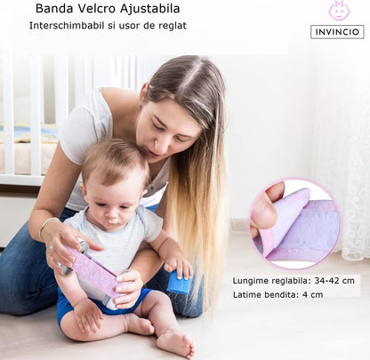 Casti Antifonate Invincio Baby Protection pentru bebelusi, protectie auditiva, marime reglabila, bebelusi 3-36 luni, culoare roz