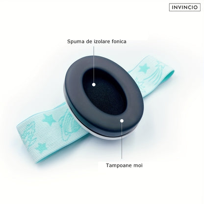 Casti Antifonate Invincio Baby Protection pentru bebelusi, protectie auditiva, marime reglabila, bebelusi 3-36 luni, culoare verde