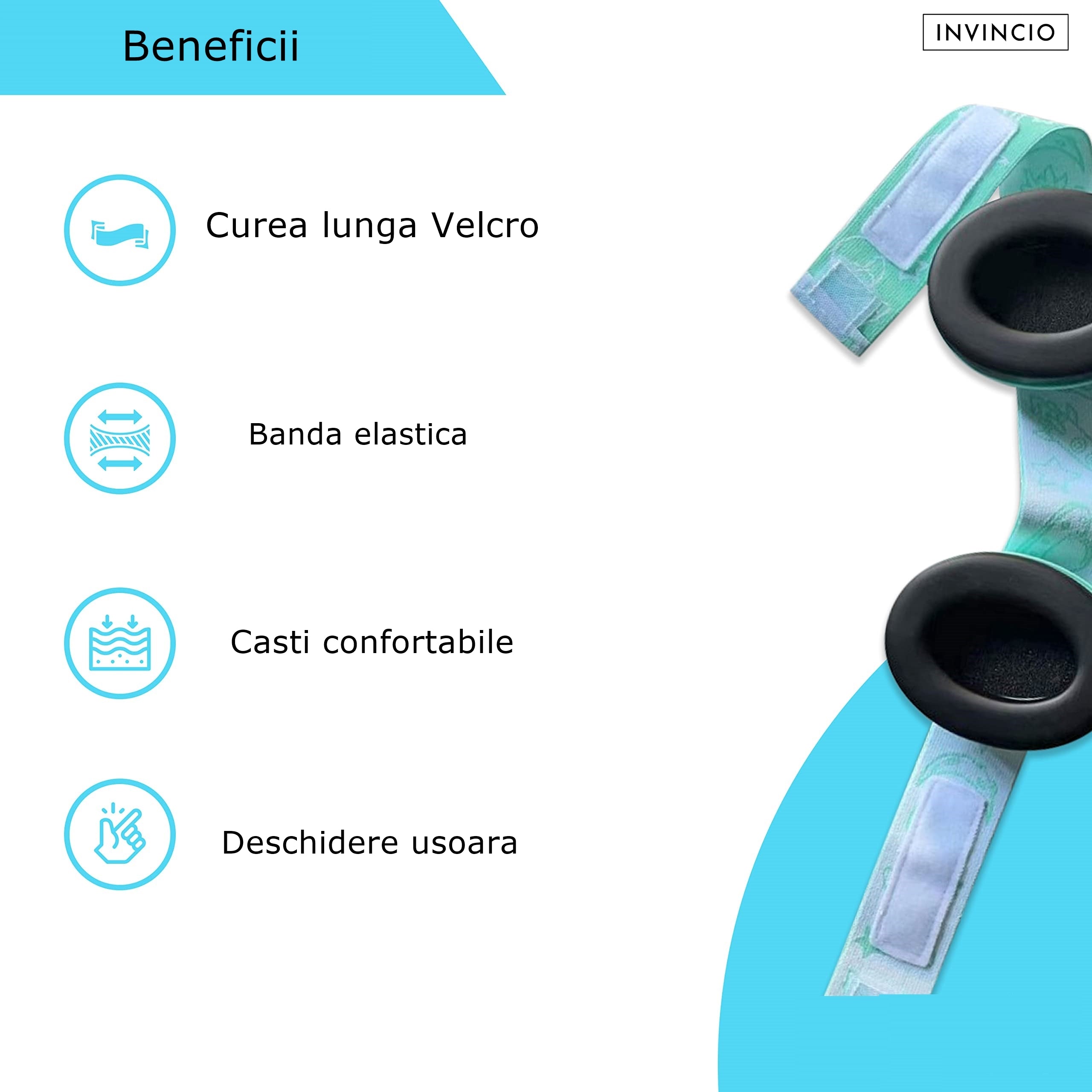 Casti Antifonate Invincio Baby Protection pentru bebelusi, protectie auditiva, marime reglabila, bebelusi 3-36 luni, culoare verde