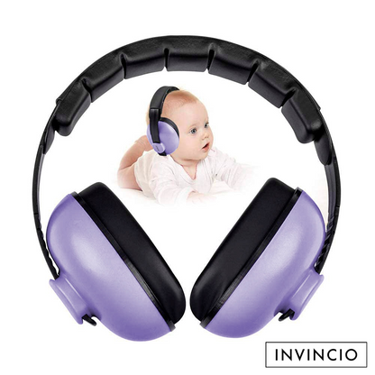 Casti antifonice pentru copii si bebelusi 3-36 luni Invincio Baby Comfort, marime reglabila, ergonomice, captusite, confortabile, usoare, pentru protectia auzului, reducere zgomot 20 dB, mov