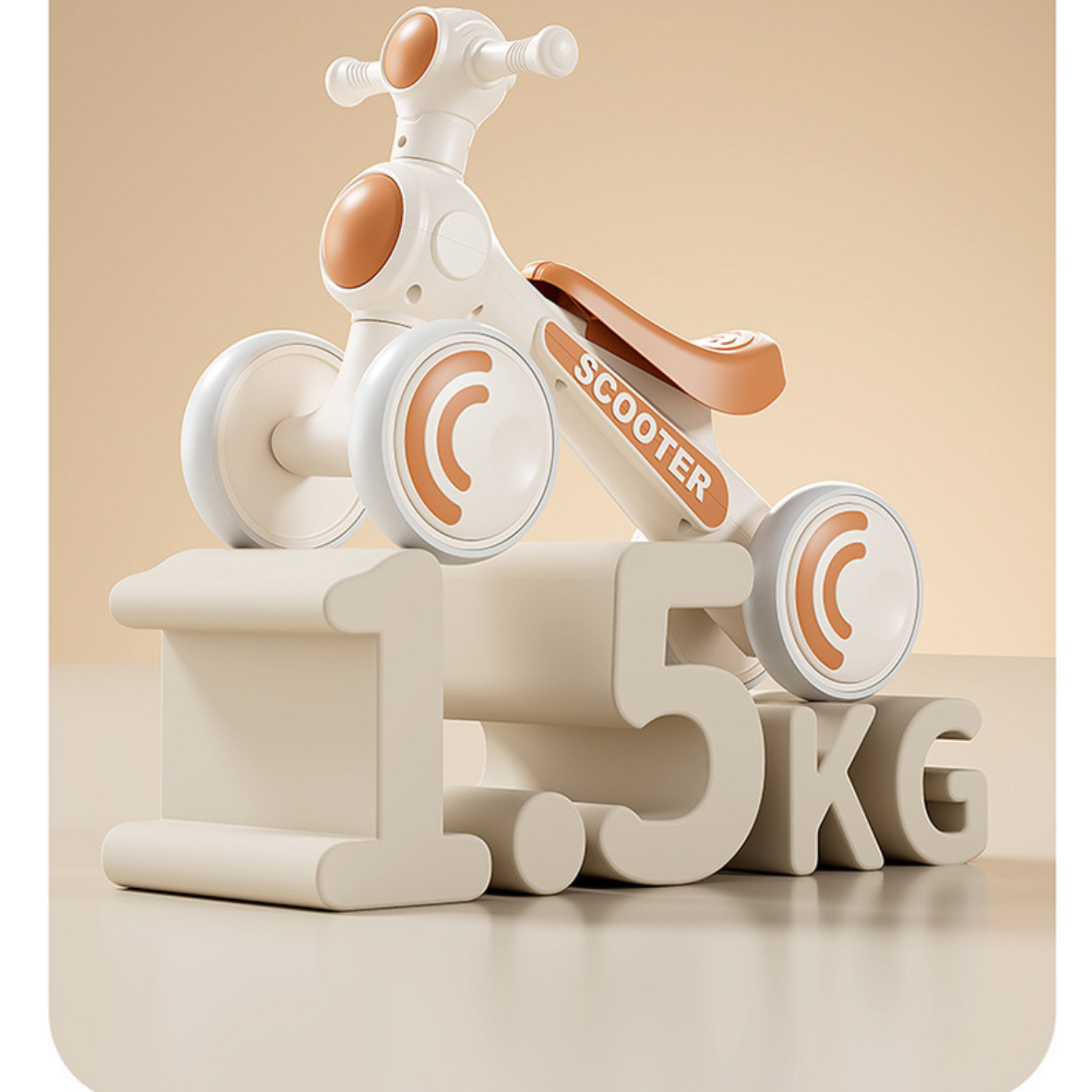 Invincio Kid 1–4 ani – Bicicleta fara pedale cu 4 roti, portocaliu