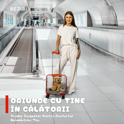 Troler Transport Bezubi Pet, pentru Animale de Companie, Portocaliu