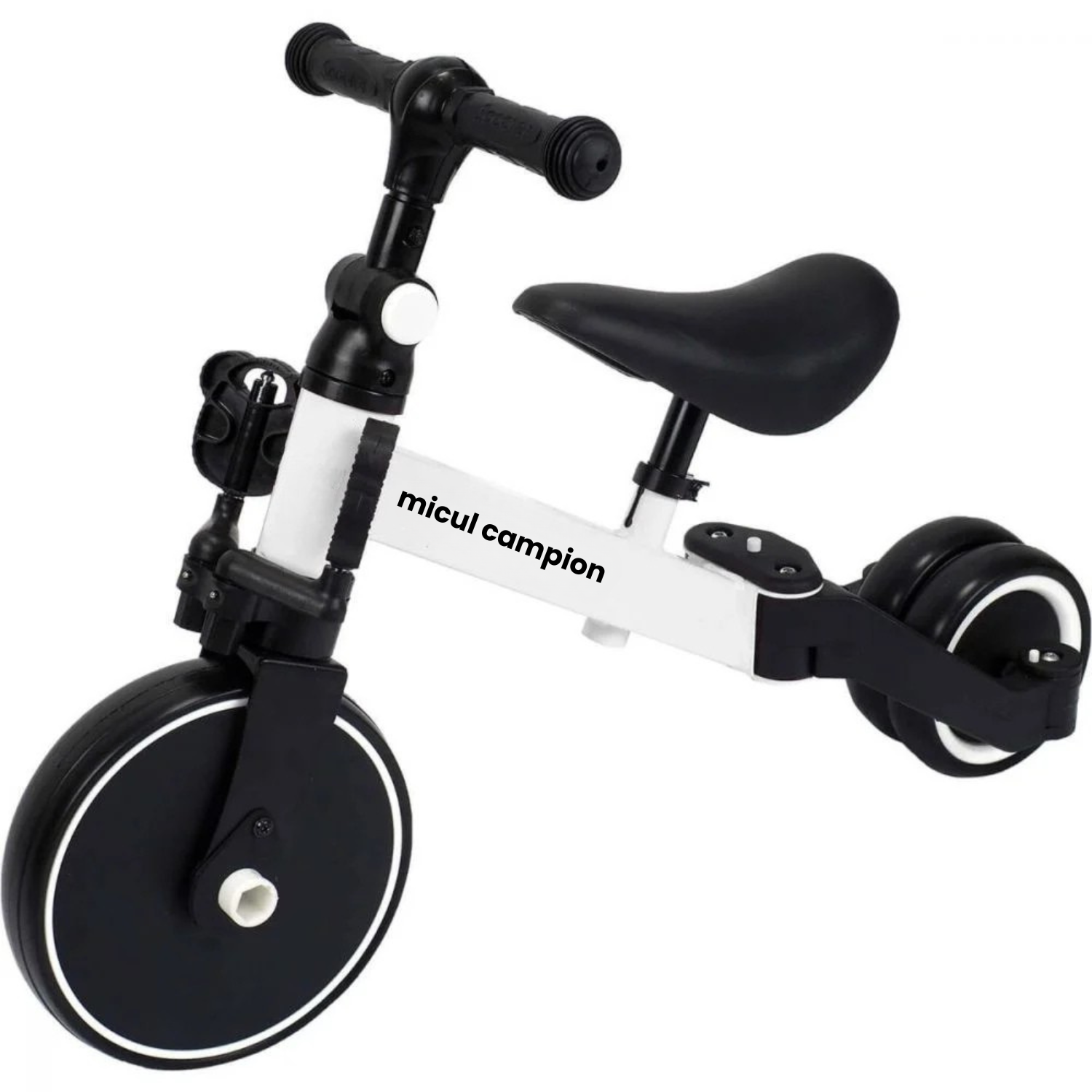 Invincio Micul Campion EasyRide 2–5 ani – Tricicleta 4-in-1 cu maner parental, alb