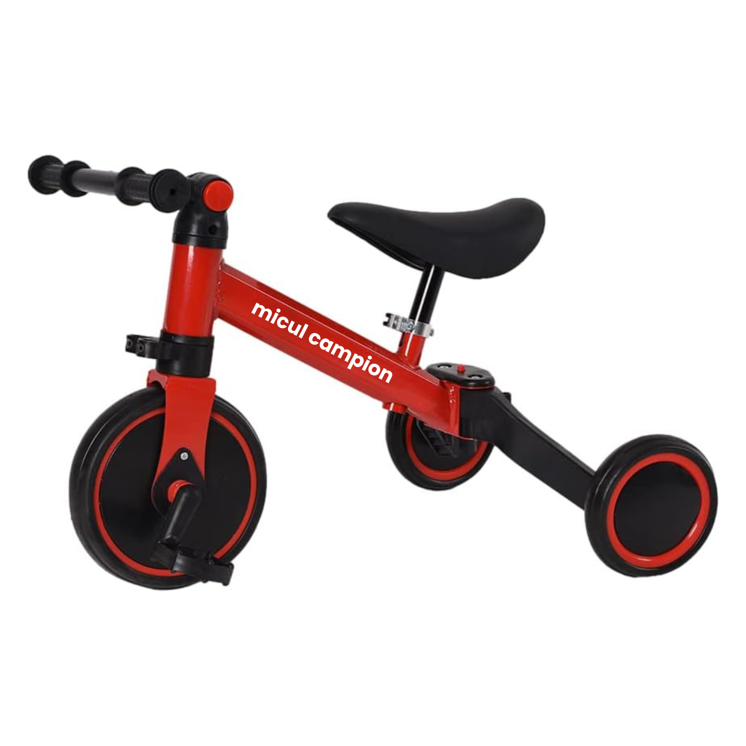 Invincio Micul Campion EasyRide 2–5 ani – Tricicleta 4-in-1 cu maner parental, rosu