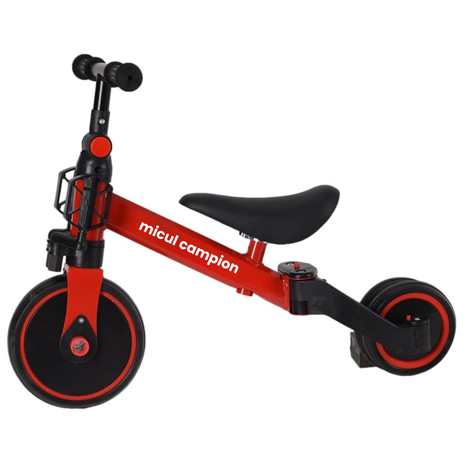 Invincio Micul Campion EasyRide 2–5 ani – Tricicleta 4-in-1 cu maner parental, rosu