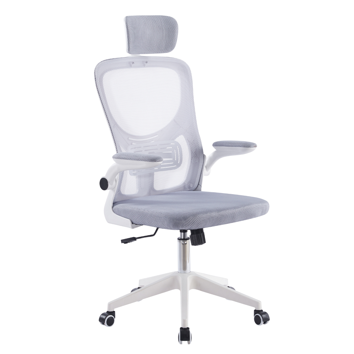 Invincio SmartFit – Scaun ergonomic reglabil cu tetiera, alb-gri