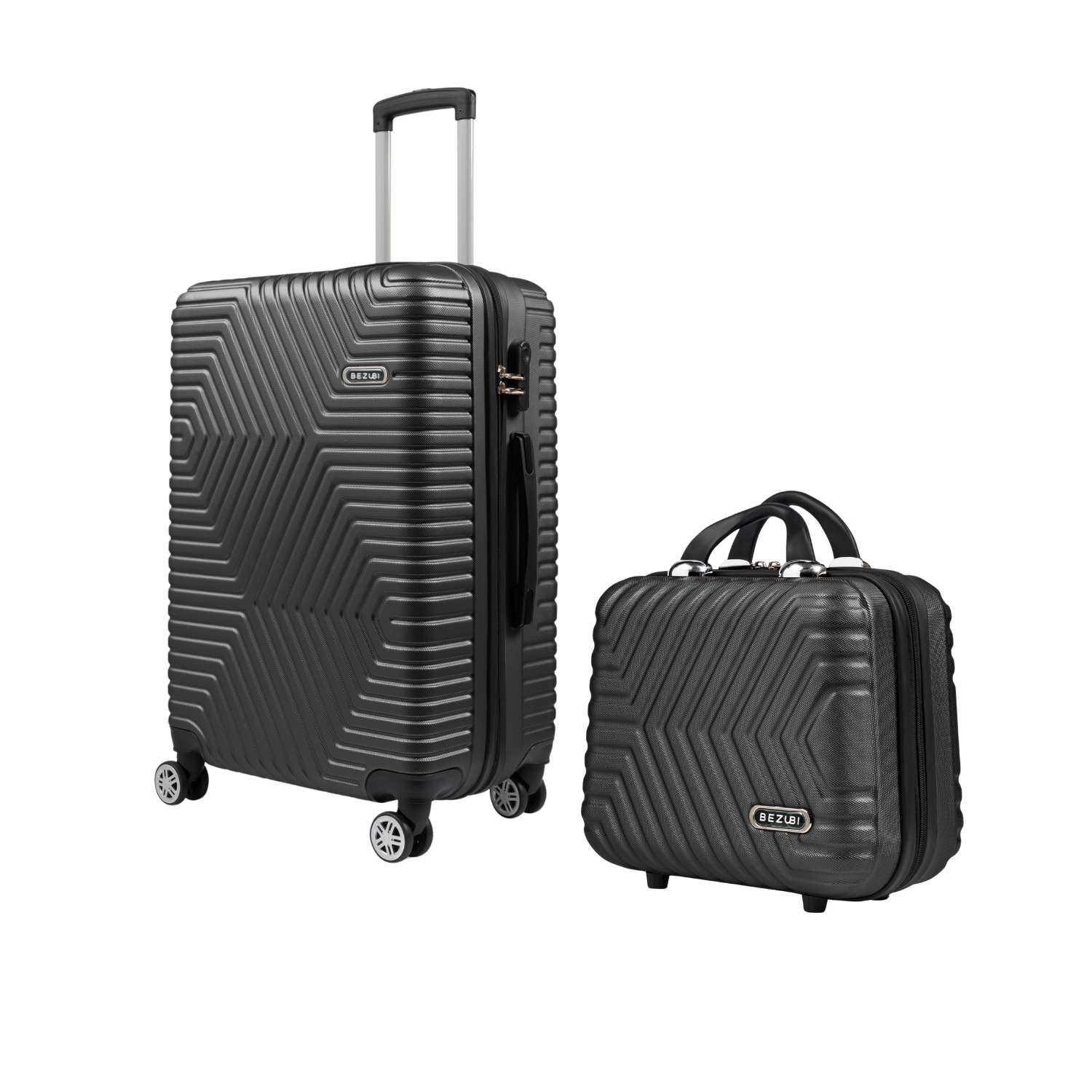 Set Geanta Cosmetica Make-up Bezubi Glam si Troler Cabina avion POLO, negru
