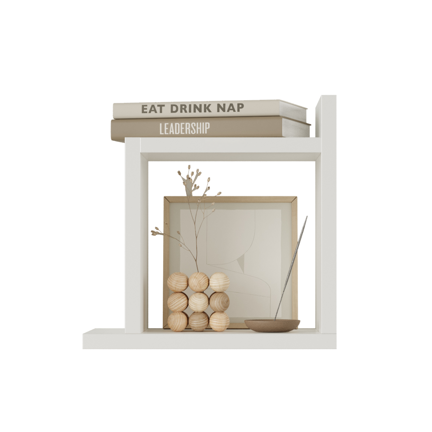 Etajera de perete modulara dubla Capri, design geometric modern, 2 rafturi cubice, montaj usor, dimensiuni 58x60x20 cm, ideala pentru carti, decoratiuni si plante, alb mat