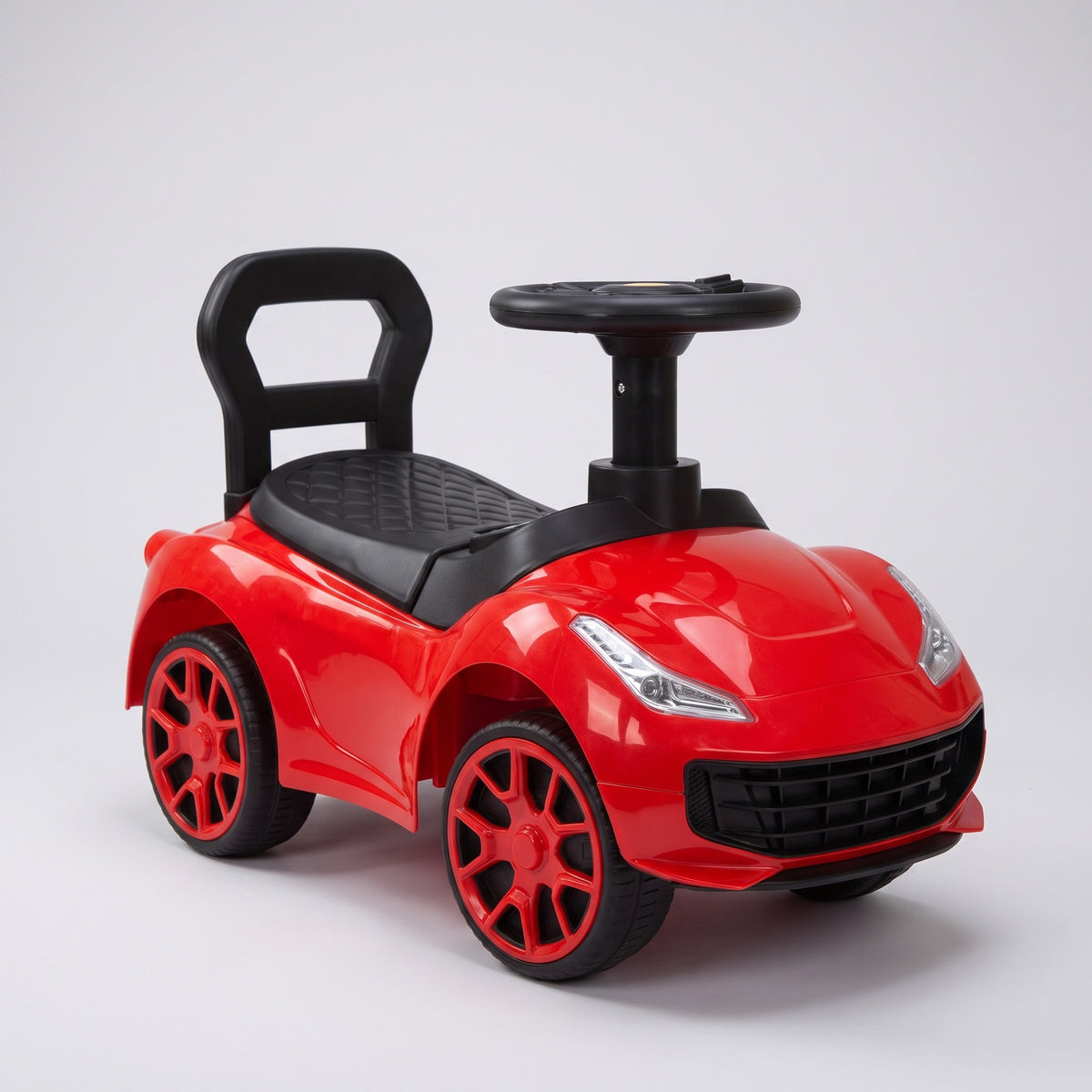 Masina Ride-on INVINCIO Red Speed, pentru copii 2-5 ani, cu muzica si faruri functionale, spatar de siguranta, spatiu depozitare sub scaun, roti late si stabile, rosu ferrari