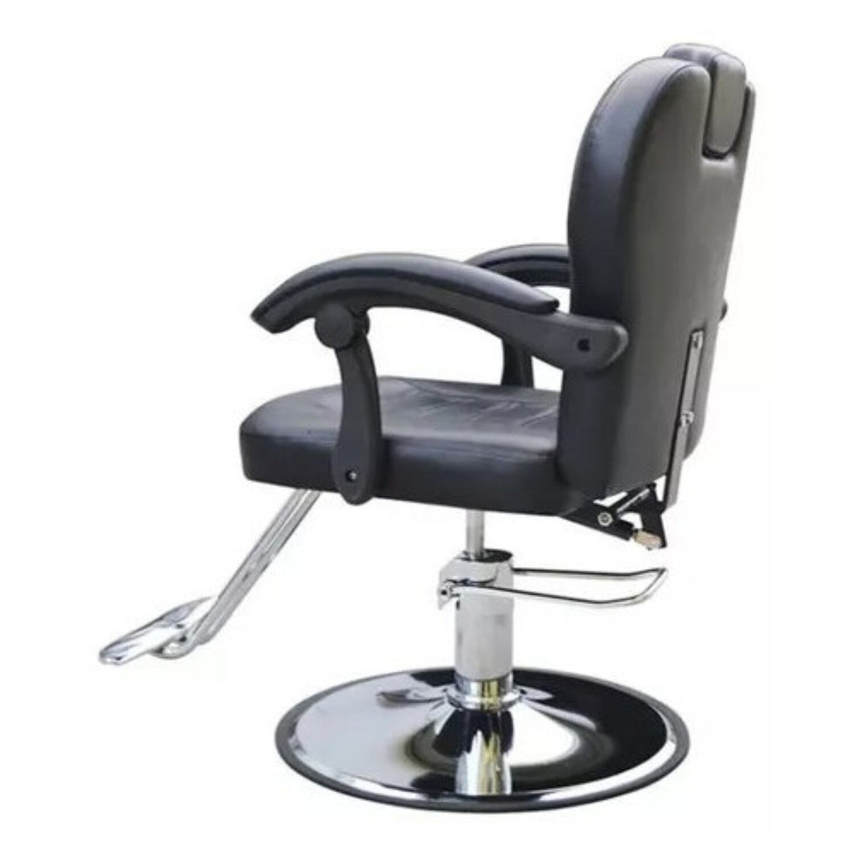 Scaun frizerie si barber shop Invincio™ Slim, Rotire la 360 grade, Rabatabil 160 grade, Piston hidraulic reglabil pe inaltime, Tetiera reglabila, Piele PU, Culoare Negru