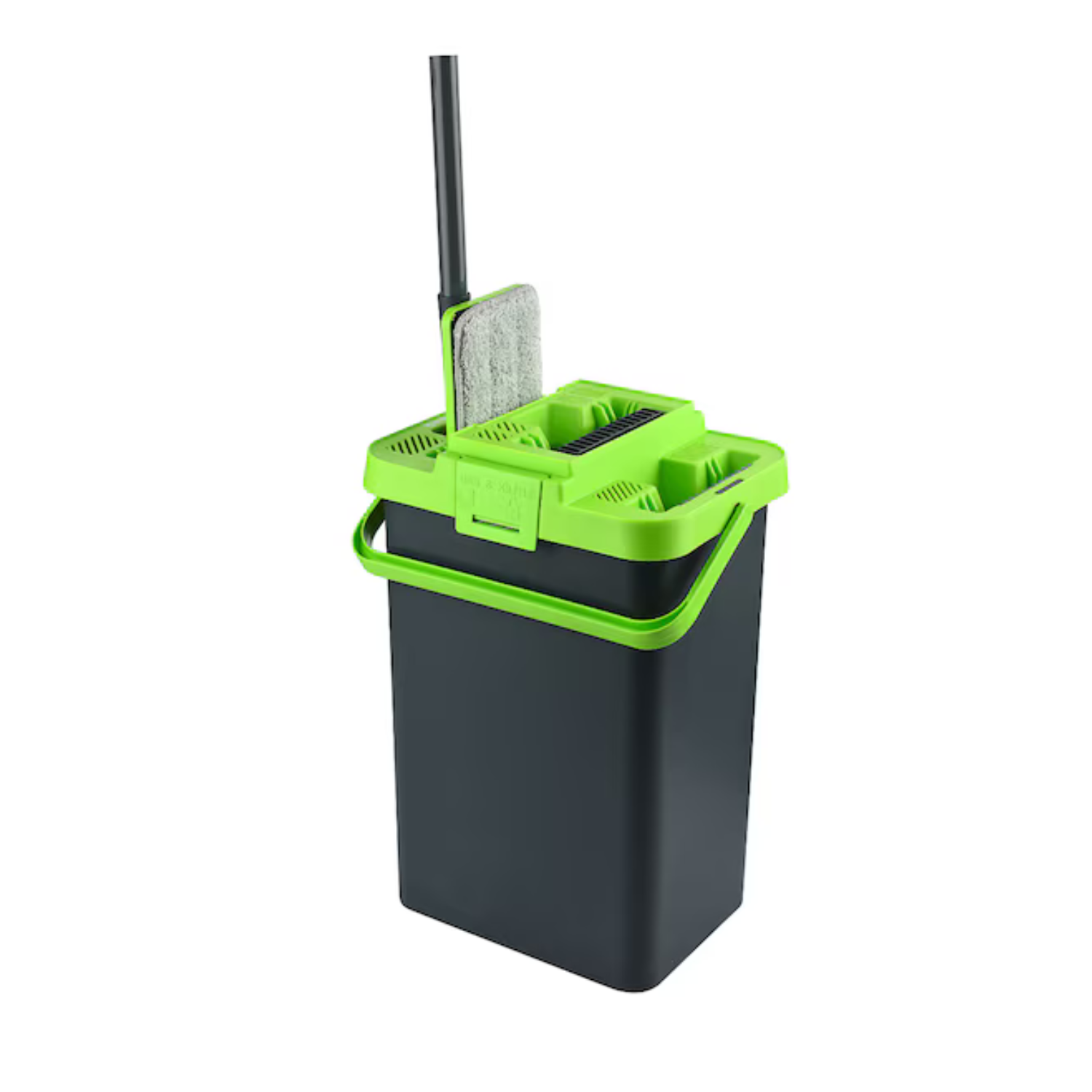 Set Mop cu Galeata Bezubi Confort 3 in 1, maner mop telescopic, 3 compartimente, microfibra reutilizabila, uscare rapida, compartimente separate pentru spalare, clatire si uscare, mecanism rotativ, absortie ridicata, negru