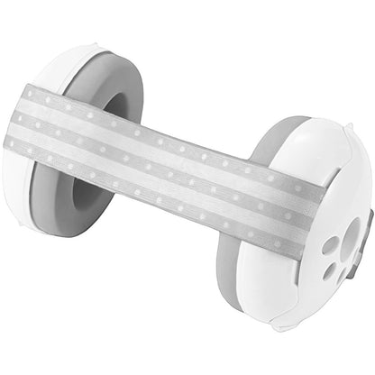 Casti antifonate INVINCIO® Muffy, pentru copii si bebelusi pana la 36 luni, ofera protectie auditiva, somn linistit, mentin copilul calm in medii zgomotoase, sistem de prindere sigur pentru fontanela, cu bentita elastica, usor de folosit, din ABS, Alb