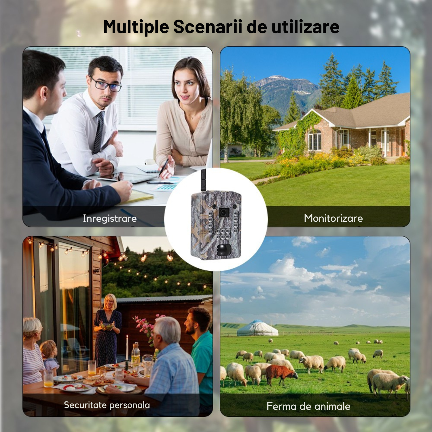 Camera Supraveghere Invincio Hunt, Full HD 1296P, Suporta SIM 4G, Panou Solar 3W, Vedere Noctura IR, Detectie Miscare Rapida 0.3s, rezistent la apa, Aplicatie Mobil, Slot micro SD, camuflaj