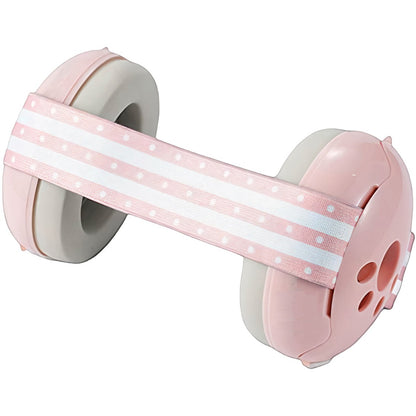 Casti antifonate INVINCIO® Muffy, pentru copii si bebelusi pana la 36 luni, protectie auditiva in medii zgomotoase, sistem de prindere sigur pentru fontanela, bentita elastica, usor de folosit, Roz