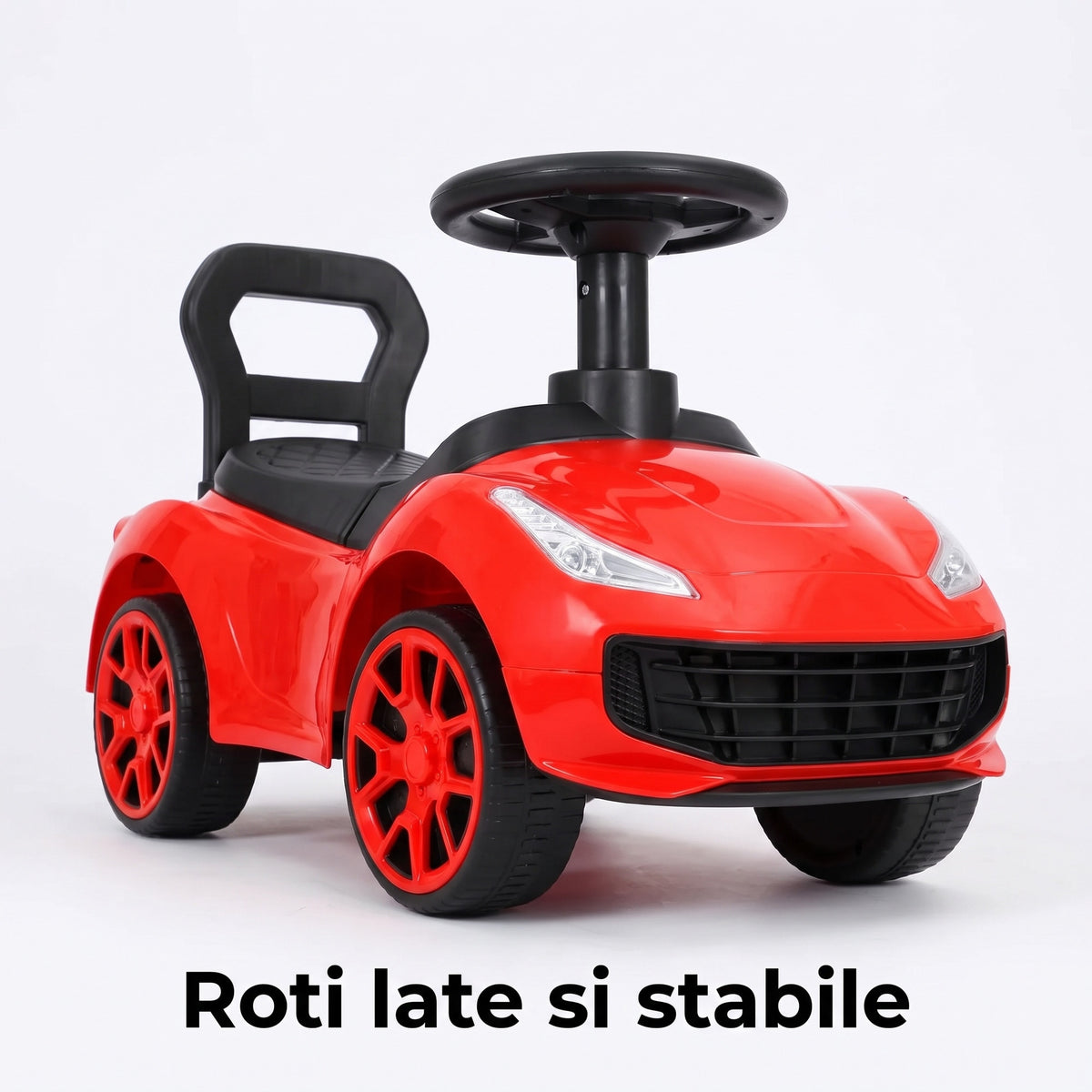 Masina Ride-on INVINCIO Red Speed, pentru copii 2-5 ani, cu muzica si faruri functionale, spatar de siguranta, spatiu depozitare sub scaun, roti late si stabile, rosu ferrari