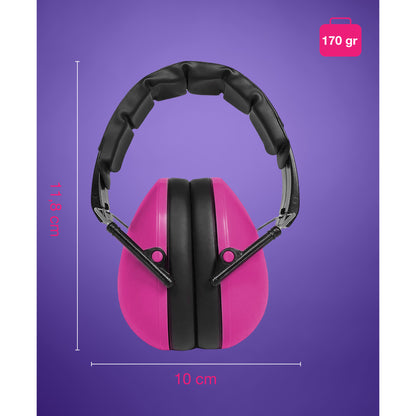 Casti antifoane copii 3-10 ani INVINCIO Safety, marime reglabil, confortabile, ergonomice, captusite, usoare, pentru protectia auzului, roz mat
