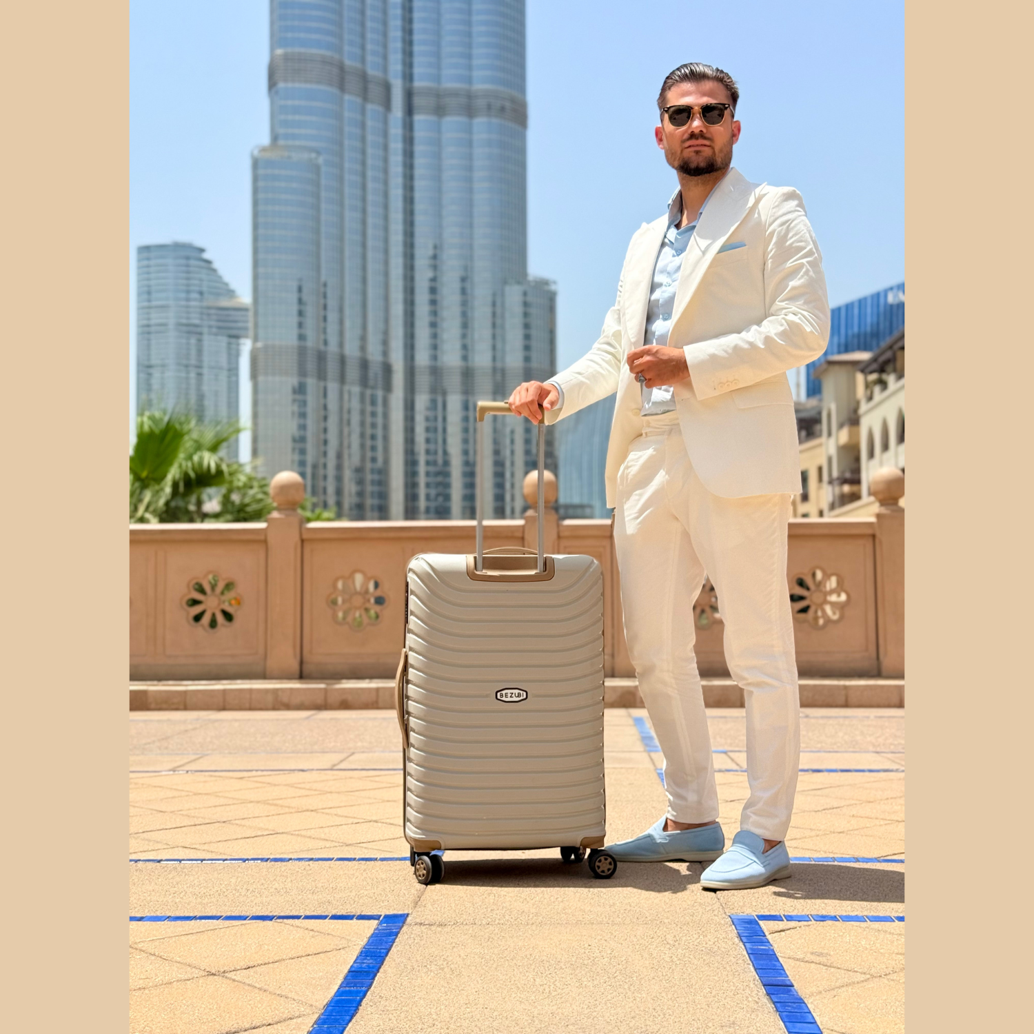 Set complet 3 trolere pentru vacanta, bej