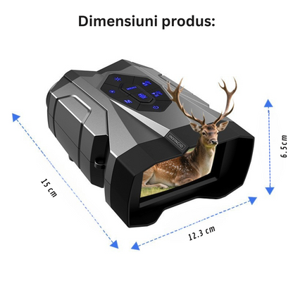 Binoclu cu vedere nocturna, Invincio Explorer, 4K, Zoom 16x, autonomie +12H 5000mAh, ecran color HD 4.5”, mod zi/noapte, inregistrare video 4K cu sunet, card 32GB inclus, 9 nivele infrarosu, rezistent la apa, negru