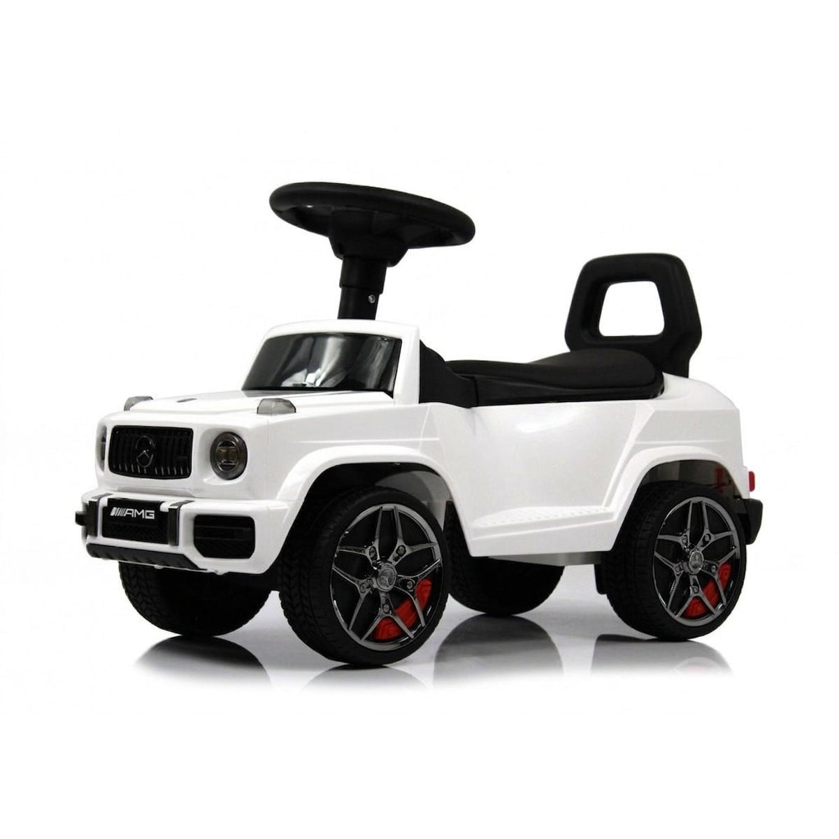 Masina de copii Invincio Mercedes G Class, Muzica si Lumini, Functie de balansoar, Depozitare sub sezut, masinuta cu spatar, Alba