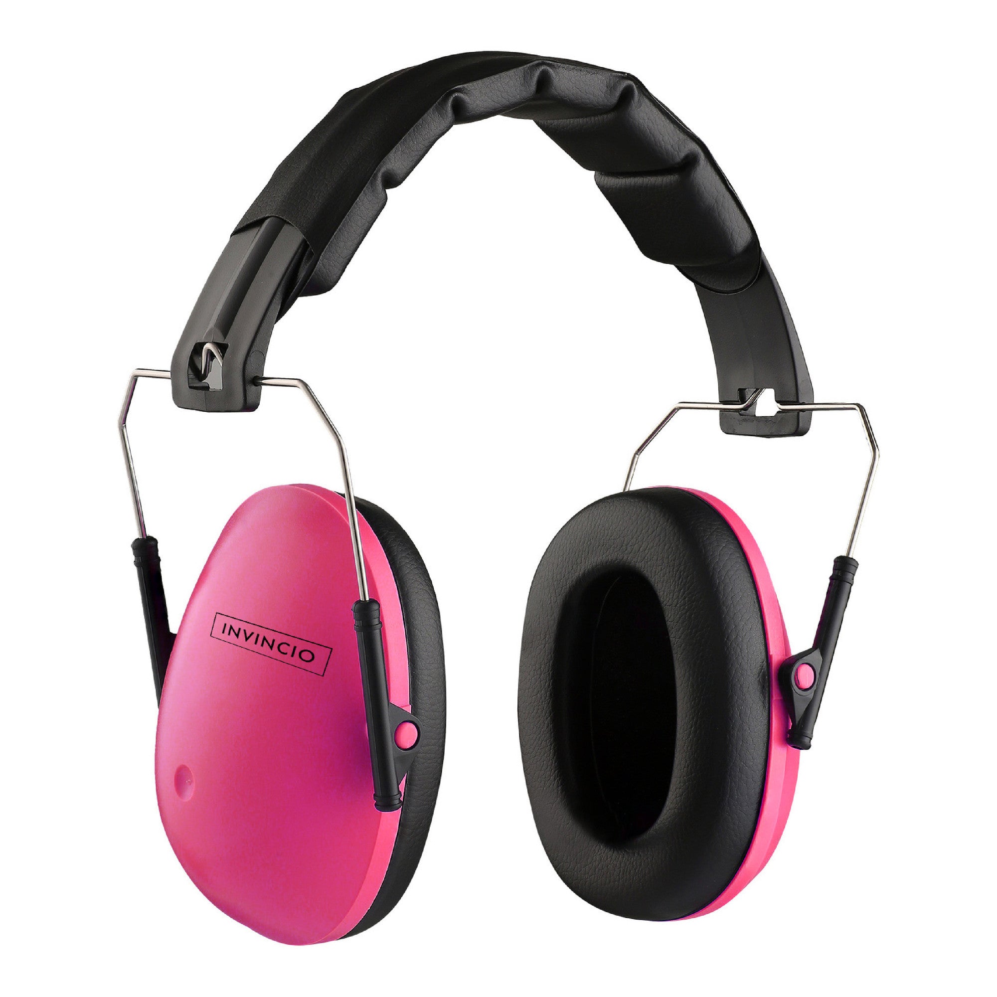 Casti antifoane copii 3-10 ani INVINCIO Safety, marime reglabil, confortabile, ergonomice, captusite, usoare, pentru protectia auzului, roz mat