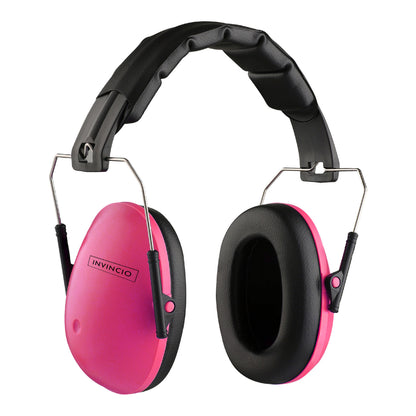 Casti antifoane copii 3-10 ani INVINCIO Safety, marime reglabil, confortabile, ergonomice, captusite, usoare, pentru protectia auzului, roz mat