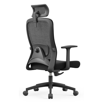 Scaun ergonomic de birou, Invincio SammyH, spatar si tetiera reglabila 2D, suport lombar ajustabil, cotiere moi reglabile pe inaltime, sezut cu spuma densa si mecanism de inclinare cu blocare, sarcina maxima 136 kg, negru